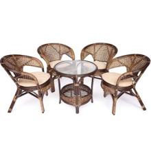 Обеденная группа TetChair Pelangi 02/15 4 кресла грецкий орех