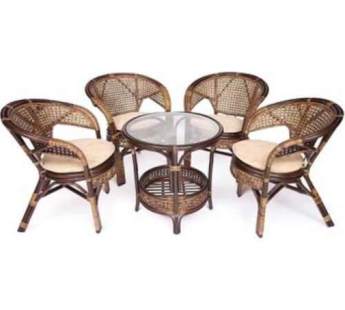 Обеденная группа TetChair Pelangi 02/15 4 кресла грецкий орех