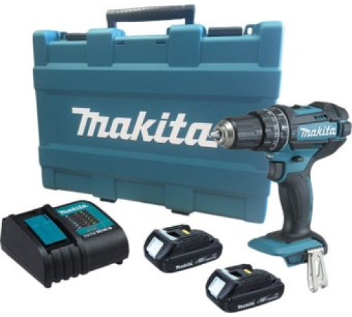 Ударная дрель-шуруповерт Makita DHP482SYE с 2-мя АКБ