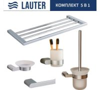 Набор аксессуаров для ванной Lauter 21SH1061 + 21SH1051 + 21SH1101 + 21SH1151 + 21SH1111 Chrome, 5 предметов