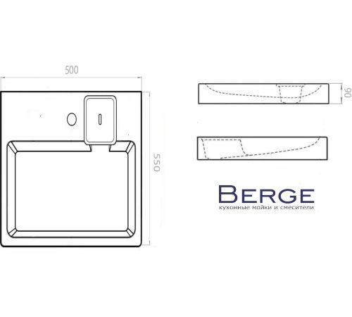 Умывальник Berge BRS-5550 Lux белый