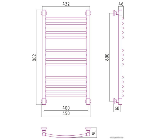Полотенцесушитель Сунержа Богема+ выгнутая 800х400 31-0221-8040
