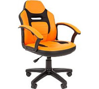 Игровое геймерское кресло CHAIRMAN Kids 110 экопремиум, черный/оранжевый