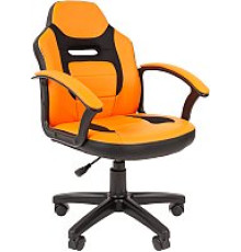 Игровое геймерское кресло CHAIRMAN Kids 110 экопремиум, черный/оранжевый