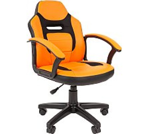 Игровое геймерское кресло CHAIRMAN Kids 110 экопремиум, черный/оранжевый