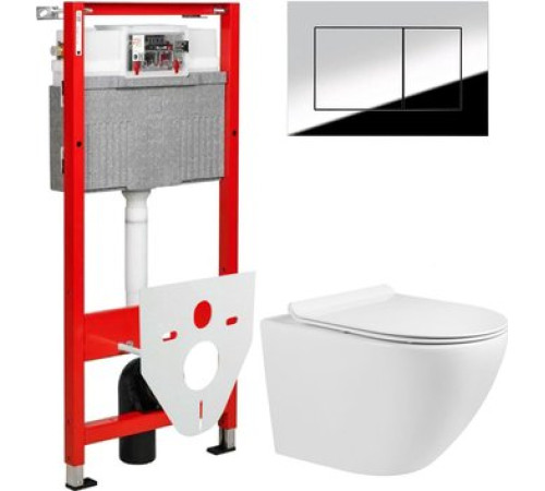 Унитаз подвесной Grado GD-W203T + TECE Kit 9400412 с кнопкой смыва