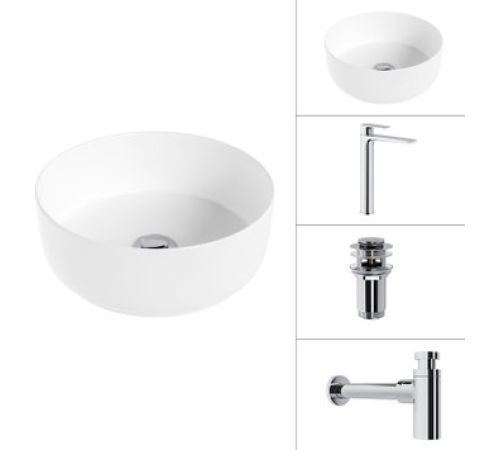 Умывальник Lauter 21499-31 + Reef 21CK8678C + сифон 21635CH + дон.клапан 21190CH хром