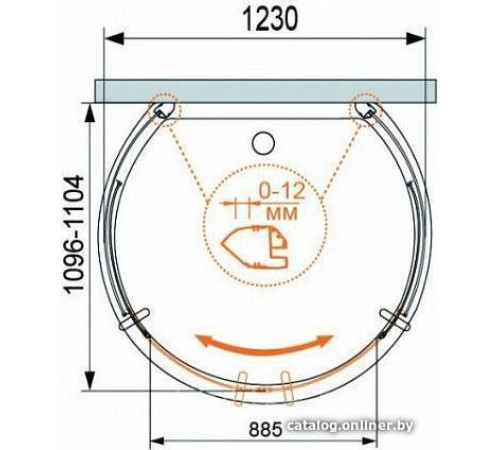 Душевой поддон Cezares TRAY-A-MODENA-O-123/110-15-W