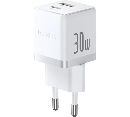 Сетевое зарядное Baseus Palm Fast Charger C+U 30W EU P1011160A213-00 белый