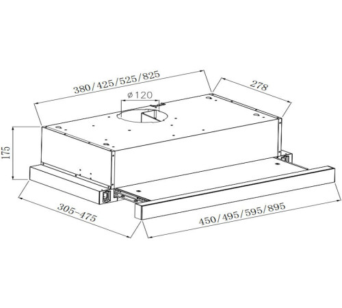 Кухонная вытяжка Weissgauff TEL 600 2M Black Glass