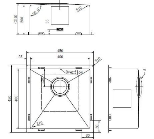 Кухонная мойка ZorG ZRE 4545 graphite