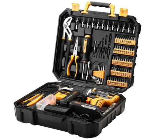 Дрель-шуруповерт Deko DKCD20FU-Li SET 195 063-4135 с 2-мя АКБ, кейс, набор оснастки