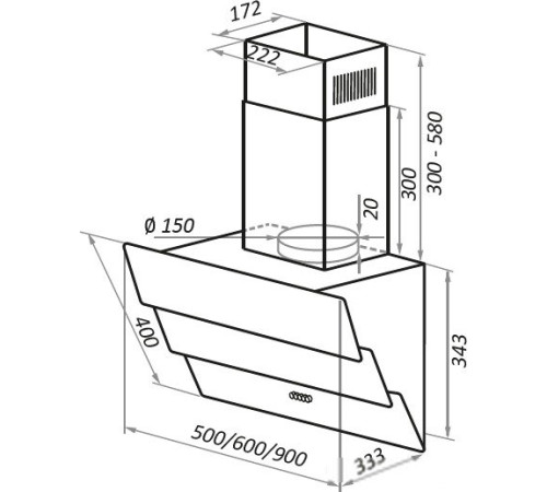 Кухонная вытяжка MAUNFELD Cascada 60 черный