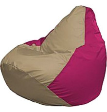 Кресло-мешок Flagman Груша Мега Super Г5.1-78 тёмно-бежевый/фуксия