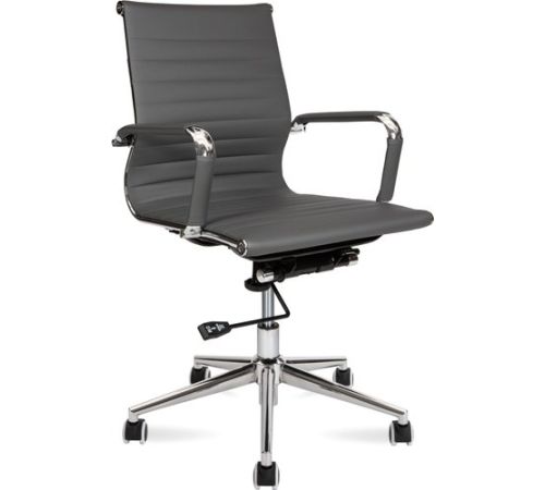 Офисное кресло Norden Техно LB HA-100-45 экокожа, хром/серый