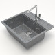 Кухонная мойка MARRBAXX Карельский камень модель 9/Q8 F009Q008 серый/темно-серый