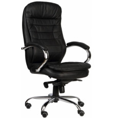 Кресло Everprof Valencia экокожа, резиновые ролики, черный