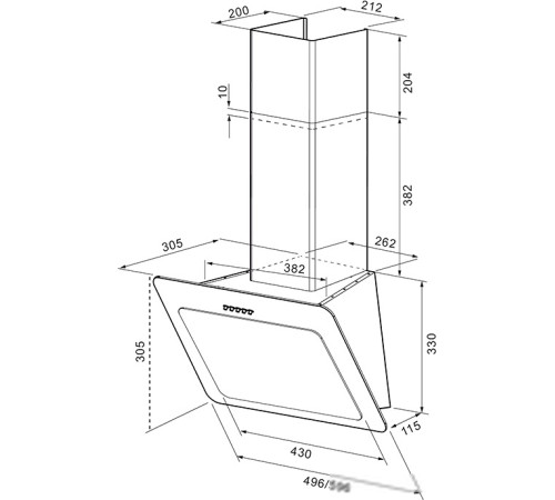 Кухонная вытяжка Krona Liva 600 S белый