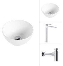 Умывальник Lauter 21601E + Reef 21CK8678C с сифоном 21635CH хром