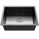 Кухонная мойка Roxen Uno 560210-54B под столешницу графит ролл-мат, дозатор, сифон
