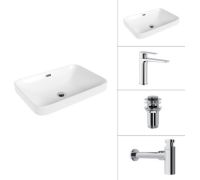 Умывальник Lauter 21441B + Reef 21CK678C + сифон 21635CH + донный клапан 21190CH хром
