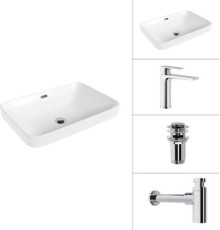 Умывальник Lauter 21441B + Reef 21CK678C + сифон 21635CH + донный клапан 21190CH хром