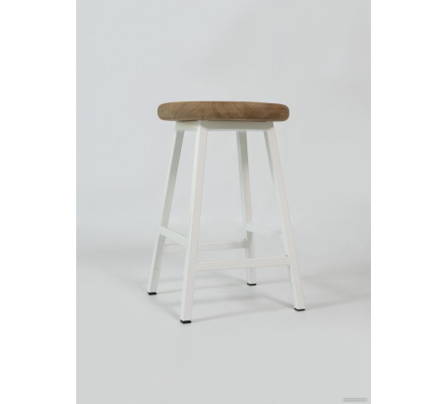 Табурет Stal-Massiv Button-47 дуб натуральный/белый