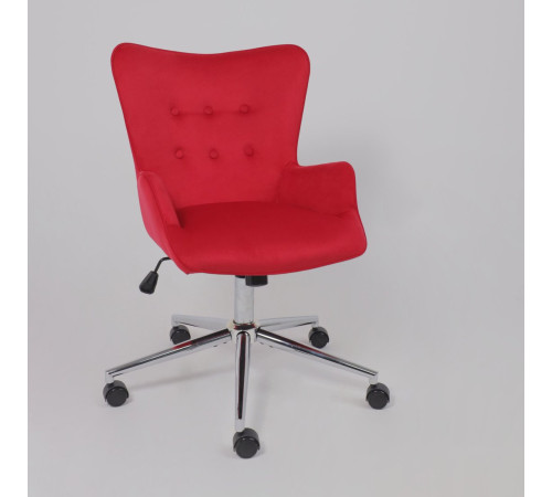 Офисное кресло AksHome Bella chrome Seven 313 велюр/фуксия