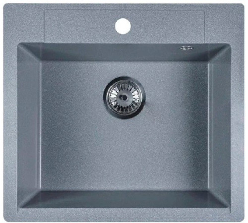 Кухонная мойка Marblan Cubi серебристый, с сифоном