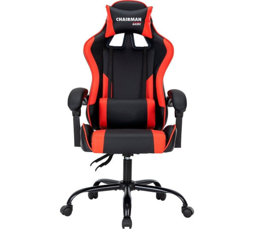 Игровое геймерское кресло CHAIRMAN CH41 экокожа, черно-красный