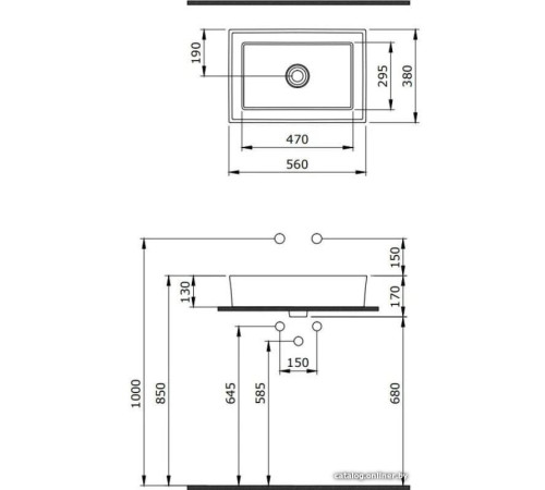 Умывальник Berges Wasserhaus Mascon 55x38 181003