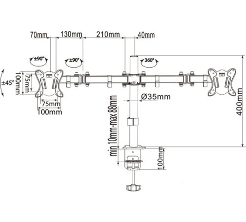 Кронштейн для монитора MasterKron UDT07-C024