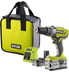 Ударная дрель-шуруповерт Ryobi R18PD3-242S 5133003820 с 2-мя АКБ 4 Ah + 2 Ah, сумка