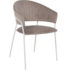 Стул с подлокотниками Алвест AV 433 светло-коричневый бархат H-61/белый