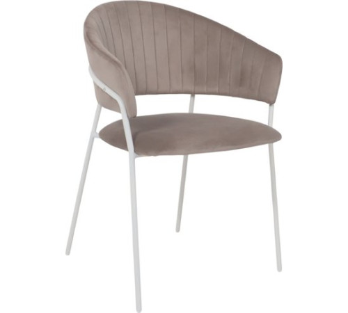 Стул с подлокотниками Алвест AV 433 светло-коричневый бархат H-61/белый