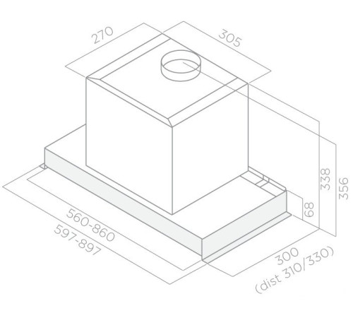 Кухонная вытяжка Elica Glass Out IX/A/60 [PRF0109787]