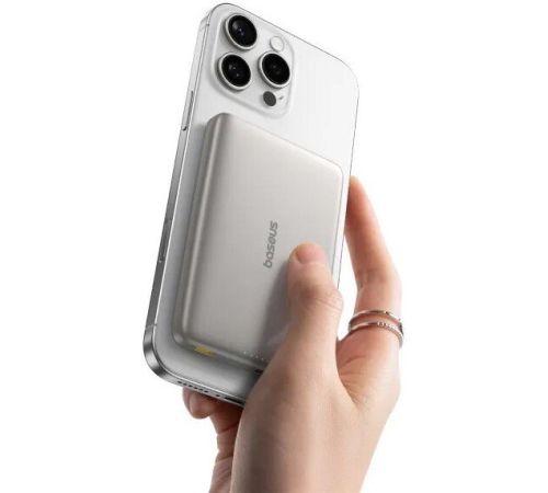 Внешний аккумулятор Baseus PicoGo AM41 Ultra-Slim Qi2 Magnetic Power Bank 10000mAh титановый