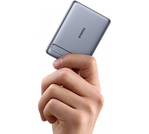 Внешний аккумулятор Baseus PicoGo AM31 Mini Magnetic Power Bank with Stand 20W 5000mAh серый