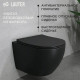 Унитаз подвесной Lauter Augsburg 21109EC + 21901001 + 219703J черный матовый с кнопкой смыва сатин