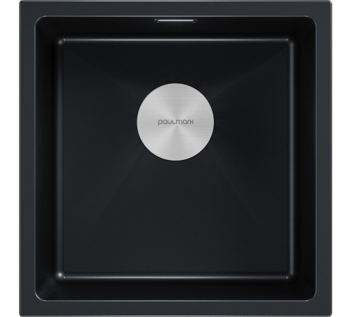 Кухонная мойка Paulmark IT-Granit Lumi 45 Uni LU45-BLM черный/черный металлик