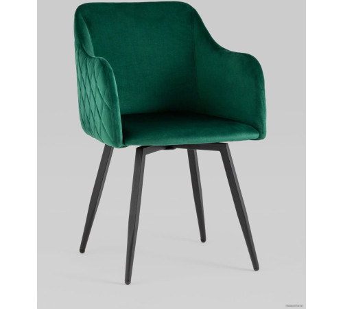 Стул с подлокотниками Stool Group Ника велюр, зеленый