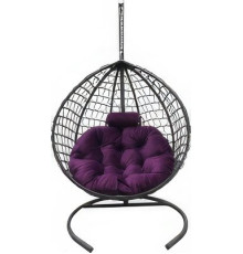 Подвесное кресло Craftmebel Кокон Капля Премиум фиолетовый/графит