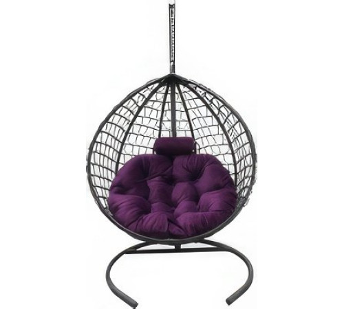 Подвесное кресло Craftmebel Кокон Капля Премиум фиолетовый/графит