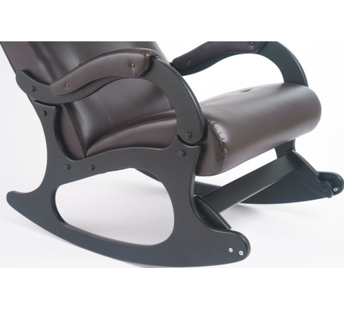 Кресло-качалка Mio Tesoro Бастион-32 кожзам коричневый/черный