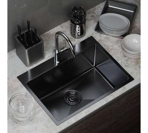 Кухонная мойка Mixline 547236 черный графит, 3 мм