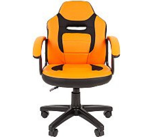 Игровое геймерское кресло CHAIRMAN Kids 110 экопремиум, черный/оранжевый