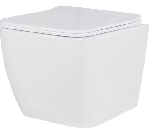 Унитаз подвесной Roxen Cube Tornado в комплекте с инсталляцией StounFix Dual Fresh 6 в 1 868628 кнопка: брашированное золото матовая