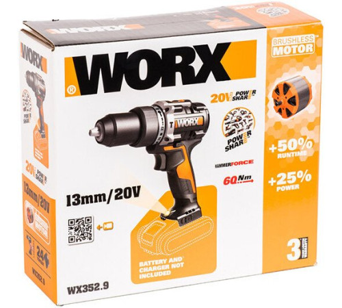 Ударная дрель-шуруповерт Worx WX352.9 без АКБ