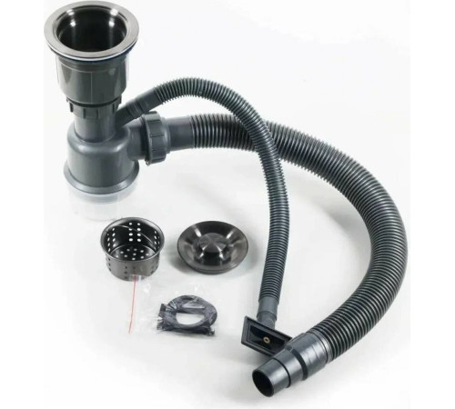 Кухонная мойка Schtoff Best Decor Silver 5550 + коландер KR-1 GREY + дозатор SD-1 GREY