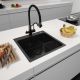 Кухонная мойка ARFEKA Eco AR 500*500 Black PVD Nano Decor Volcanic Rock